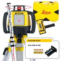 Leica Rugby 610 Rotating Laser Kit With Rod Eye Reciever, Case, Tripod & Staff (Alkaline)  £699.95